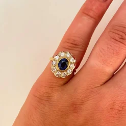Bague Marguerite Saphir Diamants