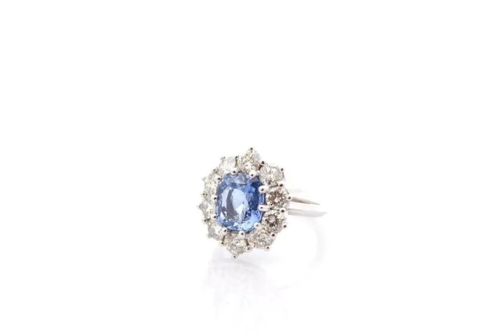 Bague marguerite saphir de 4,05cts