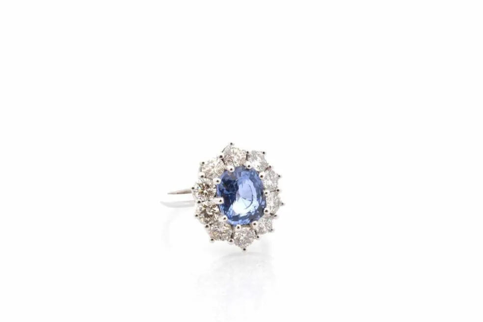Bague marguerite saphir de 4,05cts