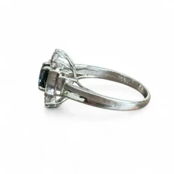 Bague marguerite saphir diamants