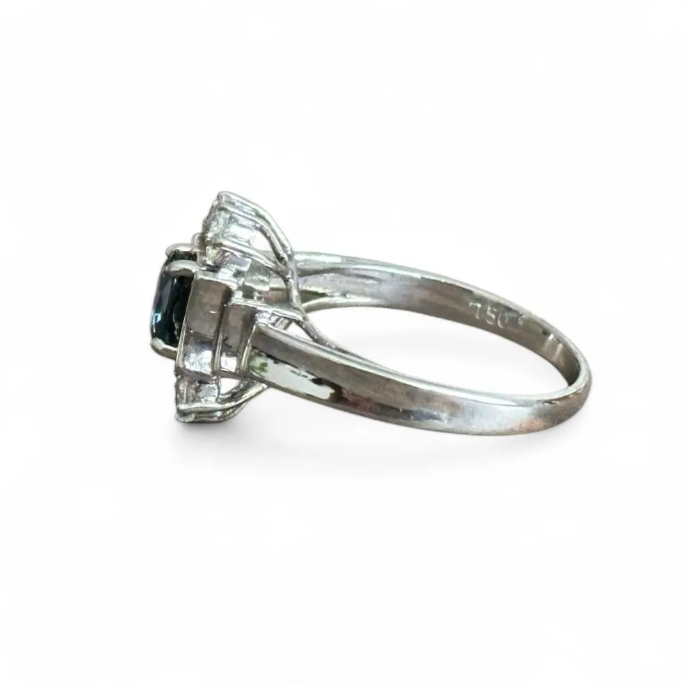 Bague marguerite saphir diamants