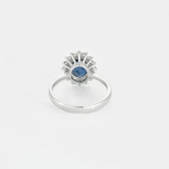 Bague marguerite saphir diamants