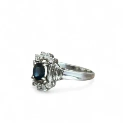 Bague marguerite saphir diamants