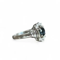 Bague marguerite saphir diamants
