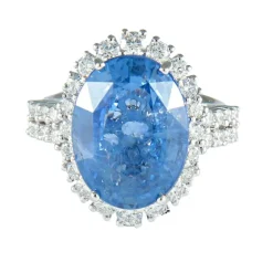 Bague Marguerite Saphir et Diamants