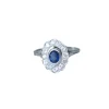 Bague marguerite saphir entourage diamants