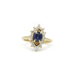 Bague Marguerite Saphir Et Diamants