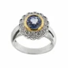 Bague Marguerite saphir et diamants