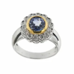 Bague Marguerite saphir et diamants