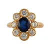 Bague Marguerite Saphir et Diamants
