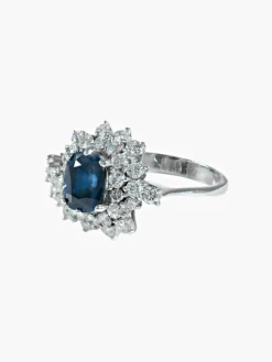 Bague Marguerite Saphir et Diamants