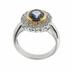Bague Marguerite saphir et diamants