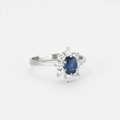 Bague Marguerite Saphir et Diamants