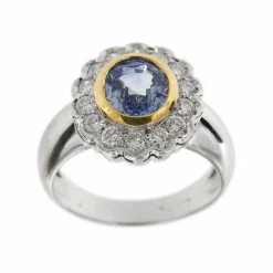 Bague Marguerite saphir et diamants