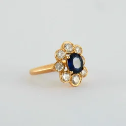 Bague Marguerite Saphir et Diamants