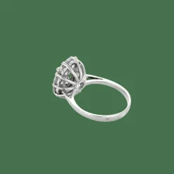 BAGUE MARGUERITE SAPHIR ET DIAMANTS.
