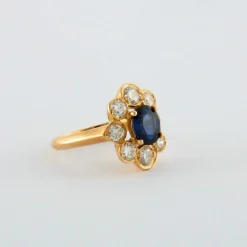 Bague Marguerite Saphir et Diamants