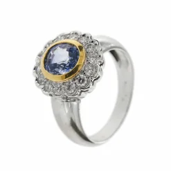 Bague Marguerite saphir et diamants