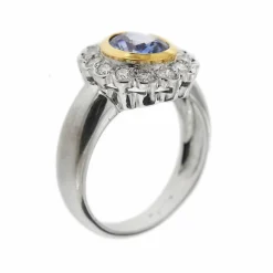 Bague Marguerite saphir et diamants