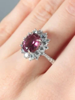 Bague Marguerite Saphir rose Diamants