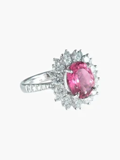Bague Marguerite Saphir rose Diamants