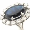 Bague Marguerite saphirs et diamants or blanc