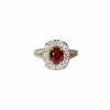 Bague Marguerite spinelle entourage diamants