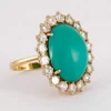 Bague Marguerite turquoise, diamants