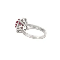 Bague Marguerite Vintage Rubis Diamants
