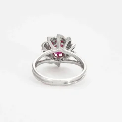Bague Marguerite Vintage Rubis Diamants