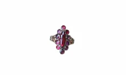 Bague Marquise Ancienne Or Rose et Grenats de Perpignan