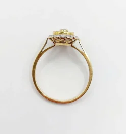 Bague marquise art déco or diamant et rubis calibrés (circa 1920)