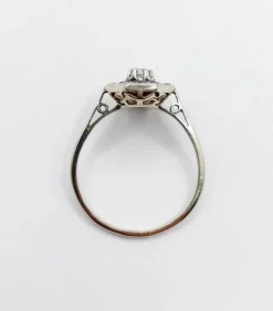 Bague marquise art deco or blanc 18k diamant et sapphires calibrés (circa 1930)