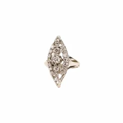 Bague marquise diamants en or blanc et platine