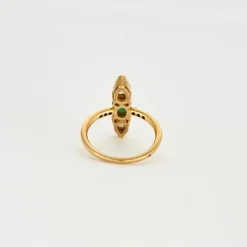 Bague Marquise diamants émeraude