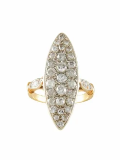 Bague Marquise Diamants or jaune