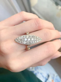 Bague Marquise Diamants or jaune