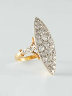 Bague Marquise Diamants or jaune