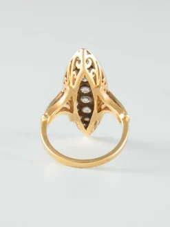 Bague Marquise Diamants or jaune