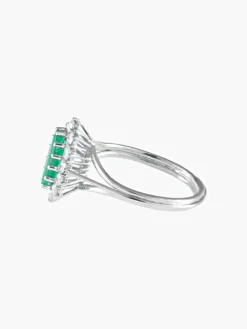 Bague Marquise Emeraude Diamants