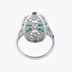 Bague Marquise Emeraude Diamants