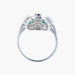 Bague Marquise Emeraude Diamants