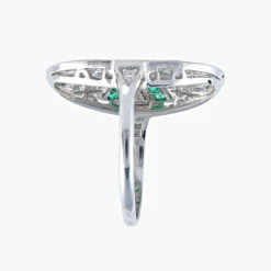 Bague Marquise Emeraude Diamants
