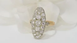 Bague marquise en Or bicolore et Diamants