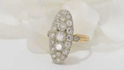 Bague marquise en Or bicolore et Diamants