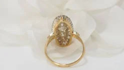 Bague marquise en Or bicolore et Diamants