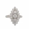 Bague marquise en or blanc et diamants 1.20ct