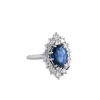 Bague marquise en or blanc 18k saphirs et diamants
