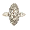 Bague marquise en or jaune, diamants taille rose