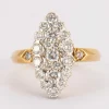 Bague marquise en or jaune, diamants